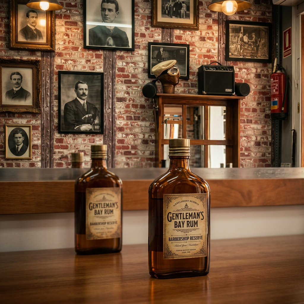 Botellas de after-shave sobre el mostrador