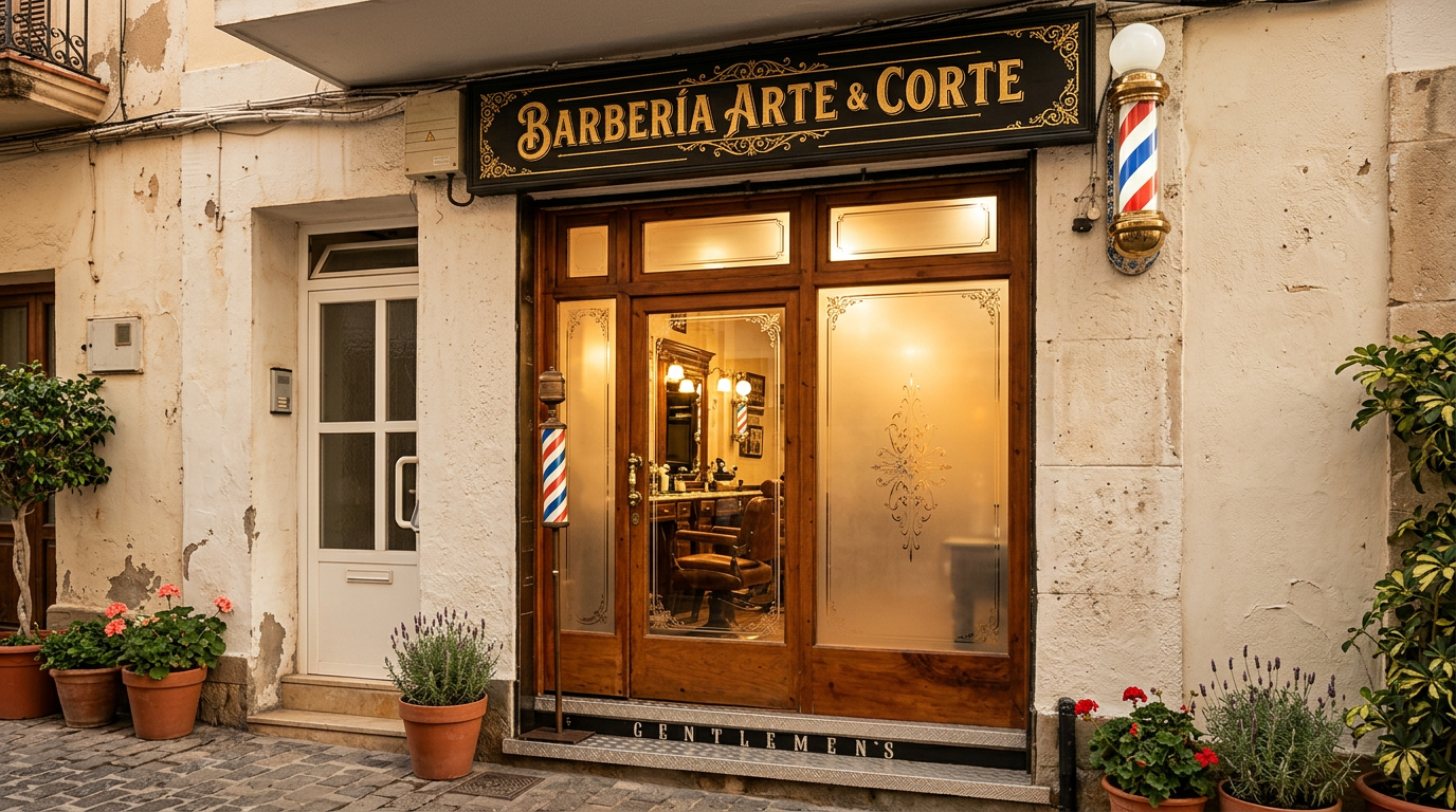 Fachada de Barbería Arte & Corte en Sitges
